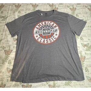 GM Chevrolet Classic American Gray Graphic T‎ Shirt Mens XLT